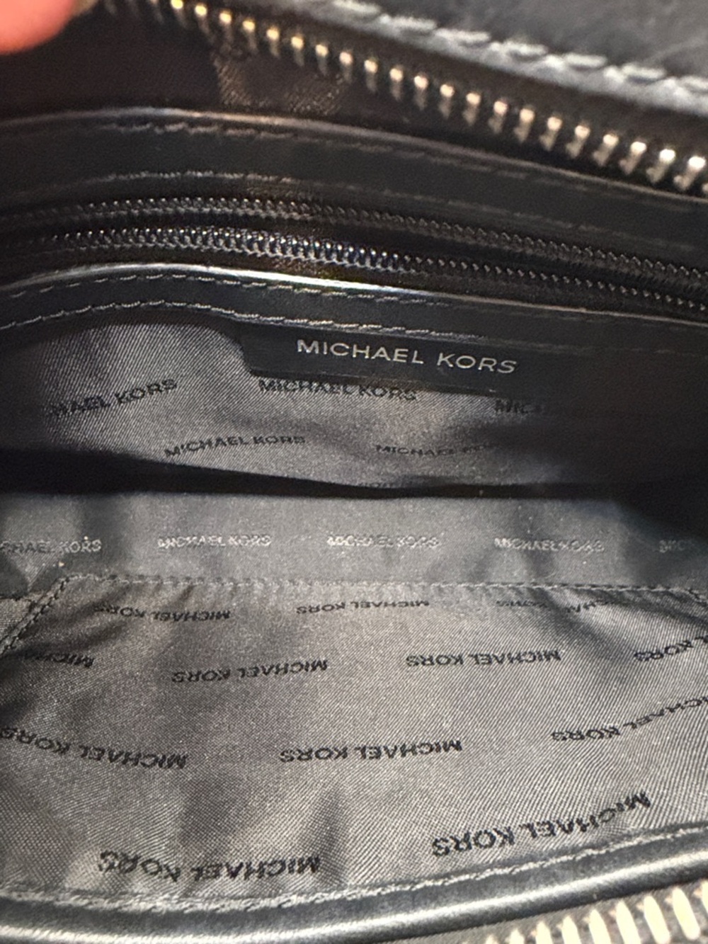 Michael Kors Black Studded Logo Crossbody with Adjustable Chain Strap - Picture 9 of 10